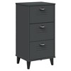 vidaXL Bedside Cabinet Accent End Table Bedroom Furniture Solid Wood Pine, 15.7"x13.8"x31.5" - 2 of 4