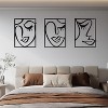 Cinq 3 Piece Set Wall Decor, Face Line Drawing Abstract Design, Black Rectangular Metal Frame - 4 of 4