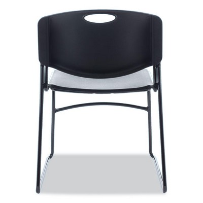 Black Metal Armless Stackable Reception Chair