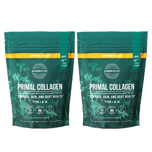Primal Harvest Collagen Powder, 2 Pack Types I & III Hydrolyzed Collagen for Hair, Skin, Nails & Joints, Unflavored 60 Servings - 1 of 4