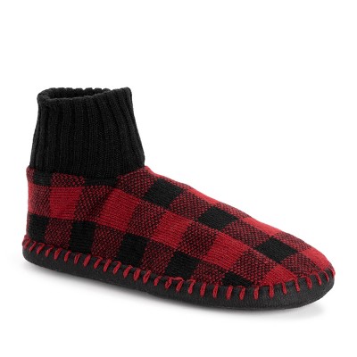 Muk Luks Men's Cuff Slipper Boots - Red Buffalo Check, L/xl (11-13 ...