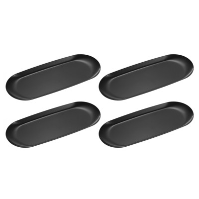 Unique Bargains Stainless Steel Cosmetics Candles Dessert Decorative Trays 4 Pcs