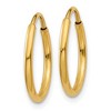 Black Bow Jewelry 1.25mm, 14k Yellow Gold Endless Hoop Earrings, 13mm (1/2 Inch) - 2 of 4