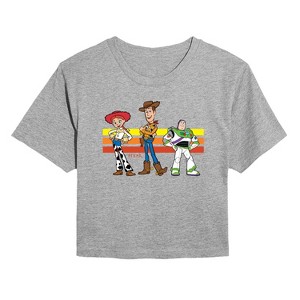 Women's - Toy Story 4 - Buzz, Woody, And Jessie Cropped Graphic T-Shirt - 1 of 4