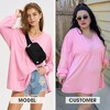 EXLURA EXLURA Womens Spring Long Sleeve Shirts V Neck Casual Maternity Tops Loose Babydoll Pullover Dressy Tunic Blouse Outfits 2025 Apricot - 2 of 4