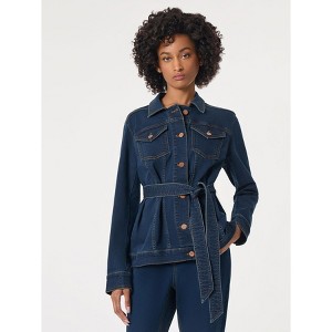 Petite Denim Belted Button-Front Jacket - 1 of 3
