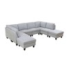 DOMETOUR Elegant Flannel 8-Piece Sofa Set - Modern Comfort for Your Living Room - 3 of 4