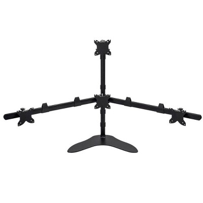 Monoprice Quad Monitor Pyramid Free Standing Desk Mount For 15-30in Monitors | Rotate 360°, Swivel ±60°, Tilt ±12°
