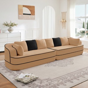 KTMBDW Boneless Couch with Chaise, Comfy Cloud Modular Sofa Teddy Foam Sectional Couches for Living Room, No Assembly Required - 1 of 4
