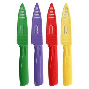 Grantville 3.5 Inch Paring Knife & Sheath - 4 Assorted Colors - PP Handle - PVC Tube - 1 of 4