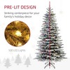 7.5ft Snow Flocked Artificial Christmas Tree, Pre-Lit Christmas Tree with 500 LED Lights and 1264 Branch Tips - 4 of 4