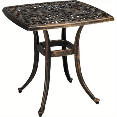 Dracelo 21 inch Cast Aluminum Outdoor Round Patio Table