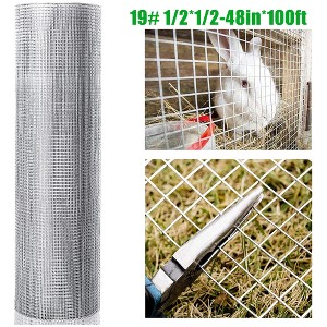 Zevemomo 48'' x 100' 1/2inch Hardware Cloth 23Gauge Chicken Wire Fencing for Garden Pet Cage Rabbit Net, Silver Mesh Roll Galvanized After Welding - 1 of 4
