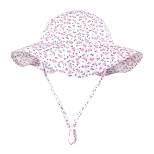 Hudson Baby Infant and Toddler Girl Sun Protection Hat, Pink Berry Floral