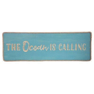 Beachcombers Ocean Is Calling Sign Wall Coastal Plaque Sign Wall Hanging Decor Decoration For The Beach 23.5 x 1 x 7.75 Inches.