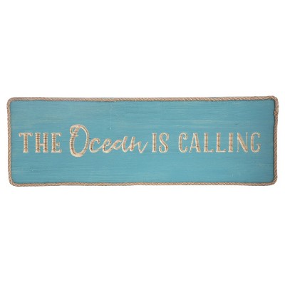  Beachcombers WOOD OCEAN IS CALLING Sign Wall Coastal Plaque Sign Wall Hanging Decor Decoration For The Beach 