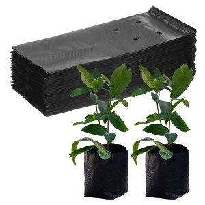 Unique Bargains Thicken Plastic Gardening Seed Plant Bags Nursery Growing Bags Black 200 Pcs - 1 of 4