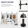 Industrial Pipe Clothing Racks with 3 Shelves, Black Wall Mounted Clothes Rack with LED Lights, Heavy Duty - 3 of 4
