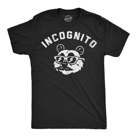 Мужские футболки Crazy Dog T-Shirts, Inc. Mens Funny T Shirts Incognito Panda Sarcastic Animal Graphic Novelty Tee for Men - Crazy Dog Men's T Shirt for Animal Lovers Black XL