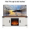 SinCiDo Fireplace TV Stand for 65" TV，Farmhouse Barn Door and Adjustable Partition, with 18" Electric Fireplace TV Stand, for Living Room - 3 of 4