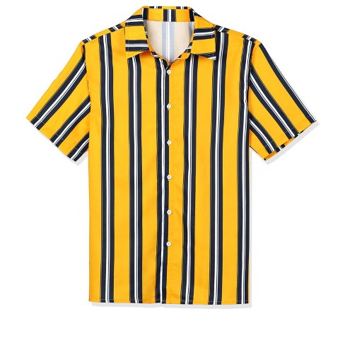 Yellow short best sale sleeve button up