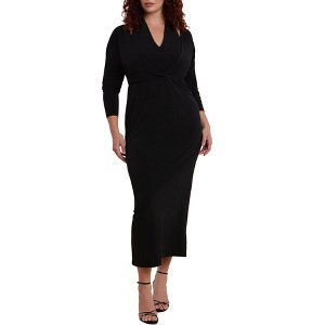 ELOQUII Women's Plus Size Maxi Dress With Halter Layer - 1 of 3