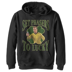 Boy's Star Trek: The Original Series St. Patrick's Day Captain Kirk Set Phasers to Lucky Pull Over Hoodie - 1 of 4
