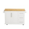 FONTOI Kitchen Island with Rack&Foldable Table, Kitchen Table with Spice Rack&Towel Holder Wine for Home, White, 16.93"*36.02"*43.31" - 4 of 4