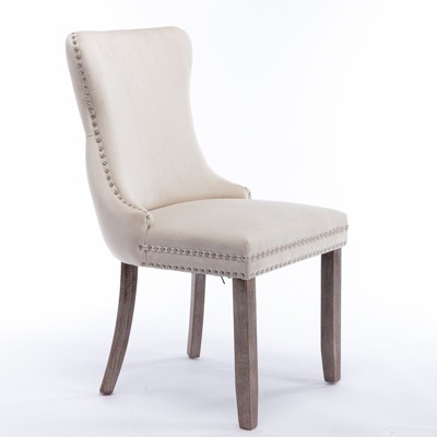 NicBex Set of 2 Dining Chair Kitchen & Dining Room Nailhead Armless Chair with Cushion Seats and Solid Wood Legs