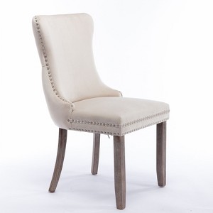 NicBex Set of 2 Dining Chair Kitchen & Dining Room Nailhead Armless Chair with Cushion Seats and Solid Wood Legs - 1 of 4
