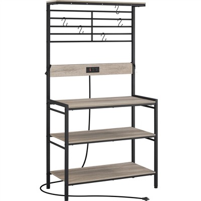 Yaheetech 4-tier 64" H Kitchen Baker's Rack with Power Outlet, Gray