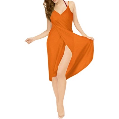 LA LEELA Women's Beachwear Swimsuit Summer Vacation Holiday Bikini Cover Up Spaghetti Strap Backless Swimwear