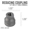Pipe Decor 1/2 in. x 1/4 in. Black Reducing Coupling - 3 of 4