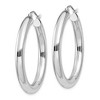 Black Bow Jewelry 4mm, 14k White Gold Classic Round Hoop Earrings, 35mm (1 3/8 Inch) - 2 of 4