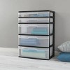 5 Drawer Wide Tower, with both Shallow and Deep Clear Plastic Drawers - 3 of 4