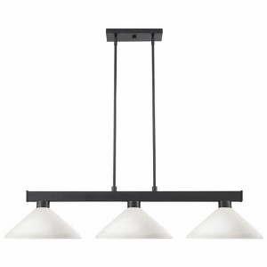 Modern 3-Light Glass Pendant Fixture with Adjustable Rods for Game Room or Kitchen - 1 of 1