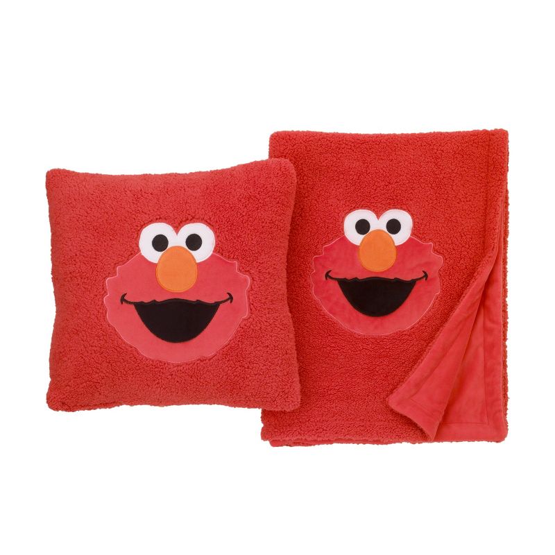 Sesame Street Elmo Red Soft Plush Cuddly Plush Toddler Blanket with Applique, 3 of 4