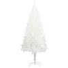 vidaXL 94.5" White Artificial Christmas Tree with LED Lights - PE and Steel Construction - Water-Resistant - Economical and Long-Lasting Holiday Decor - 3 of 4