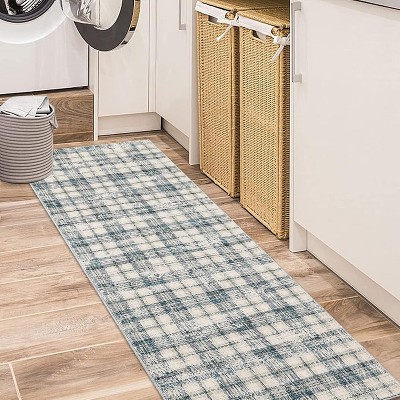 Washable Non-Slip Plaid Carpet - Farmhouse Living Room & Bedroom Rug, Soft Office Decor