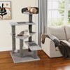 Tangkula 2-in-1 Cat Tree Tower Pet Steps w/ Scratching Posts Hanging Toy Ball Perch - 2 of 4