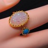Bexley Simulated Oval Fire Opal Turquoise Ring Womens Ginger Lyne Collection - 3 of 4