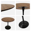 Round Dining Table, Tulip Table Kitchen Dining Table 2-4 People with MDF Table Top and Pedestal Base, Mid-Century End Table Leisure Coffee Table Office Living Room Table - 3 of 4