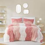 Intelligent Design 3pc Rachel Ombre Shaggy Comforter Bedding Set Blush