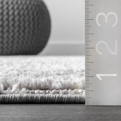 Reversible Shag Synthetic 4' x 6' Area Rug in Gray