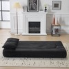 VASIP Convertible Sectional Sofa Bed,Supportive Foam, Soft Chenille, Compact for Small Spaces,Home Offices ,Black - 2 of 4