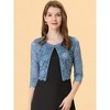 Allegra K Women's Elegant 3/4 Sleeve Sheer Floral Lace Cropped Bolero ...