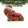 Old World Christmas 2.5 Inch Dashing Dachshund Puppy Ornament Sweater Stocking Cap Tree Ornaments - 3 of 3