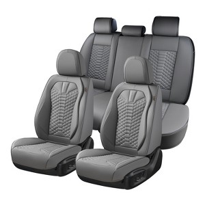 Coverado Car Seat Covers Full Set Faux Leather Seat Protectors 5 Seats - 1 of 4