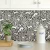 NuWallpaper Merriment Peel and Stick Wallpaper Charcoal: Removable Vinyl, Self-Adhesive, 28.2 Sq Ft Coverage, Jungalow Style - 3 of 4