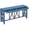 Luxystar 60'' Console Table with 4 Spacious Drawers, Open Bottom Storage for Living Room and Hallway, Navy Blue - 3 of 4